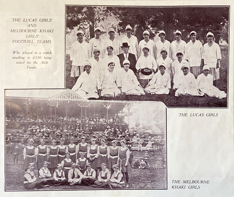 The Lucas Girls' and Melbourne Khaki Girls' Football Teams